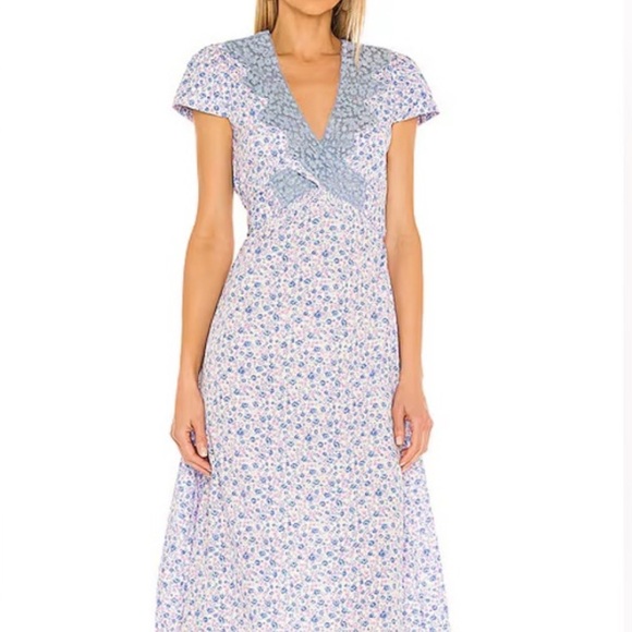 LoveShackFancy Minuet Dress Crushed Blueberries - Picture 3 of 9